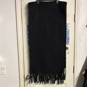 Guess Black Fringed Wrap Scarf